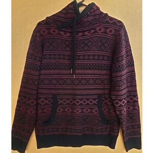 Carbon Men's Sweater - Black and Red Pattern